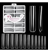 Ranrose Extra Long Nail Tips,240PCS XXXL Long Square Acrylic Nail Tips Full Cover Clear Long Stra...
