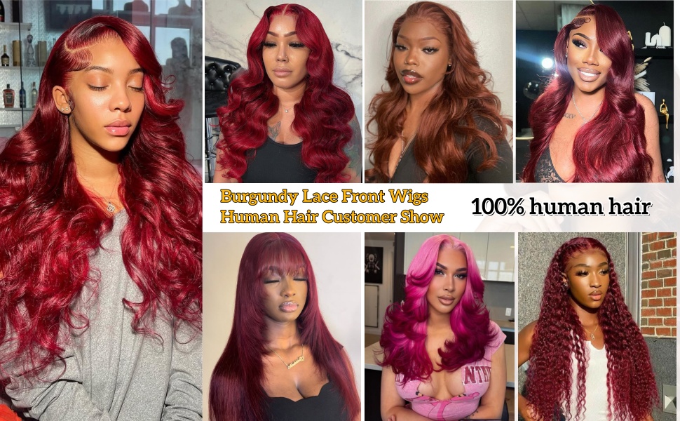 burgundy wig human hair red wig 99j burgundy lace front wigs human hair