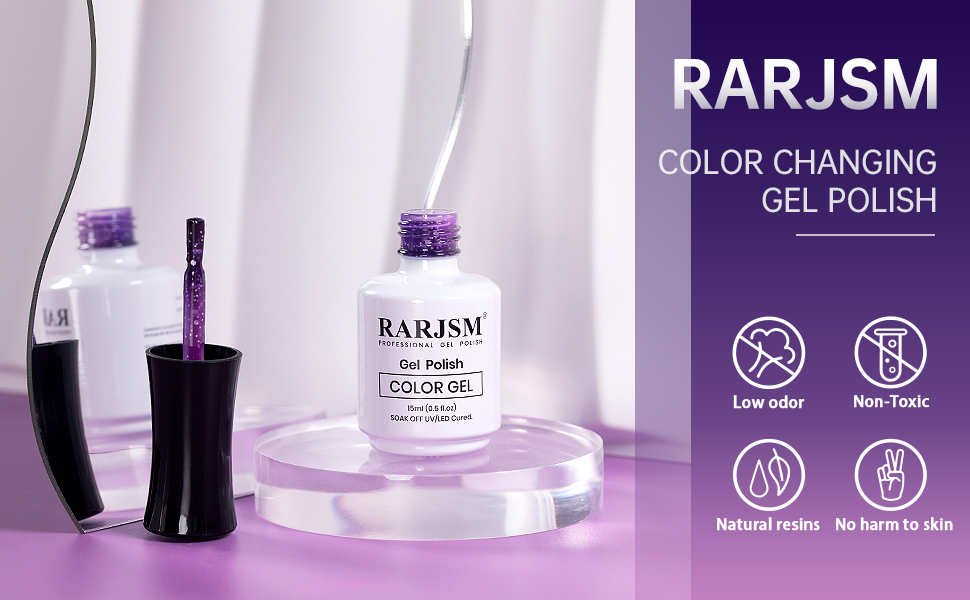 glitter color changing gel purple color changing gel polish temperature pink color changing gel