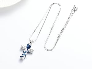 Cremation Jewelry Urn Necklace for Ashes Rose Flower Cross Cremation Jewelry Pendant for Human/Pet