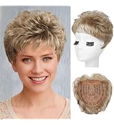 REECHO Hair Topper, Short Wiglet Hair Topper for Women with Thinning Large Coverage Synthetic Top...