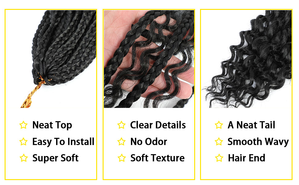 Bohemian Crochet Box Braids Curly Ends