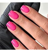 Light Pink Press On Nails - Short Square False Nails, 24pcs DIY Manicure Set with Glossy Finish