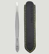 GERMANIKURE Slanted Tweezers in Leather Case - Made in Solingen Germany