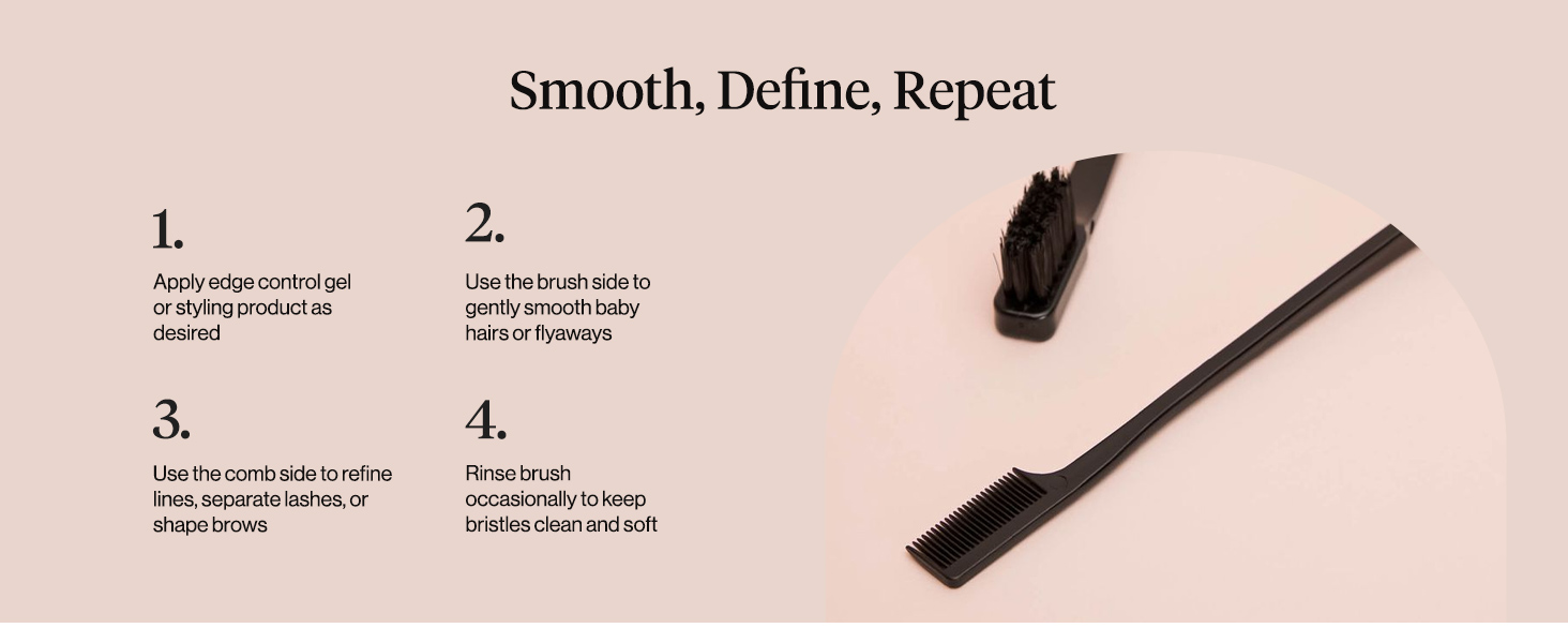 Kitsch Double Sided Edge Control Hair Brushes for Women