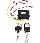 KIMISS Wireless Winch Remote Control Kit, 12V 24V Universal Winch Wireless Remote Control Switch ...
