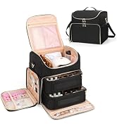 Extra Large Nail Polish Organizer Case Holds 86 to 100+ Bottles Organizer & Nail Lamp, Supply Sto...