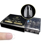 UNA GELLA Soft Gel Short Almond Nails Tips | 600 Pre-Filed Almond Press-Ons | 12 Sizes Full Cover...