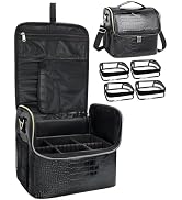 Makeup Train Case Large Makeup Bag Travel Makeup Organizer Case Professional Cosmetic Bag Makeup ...