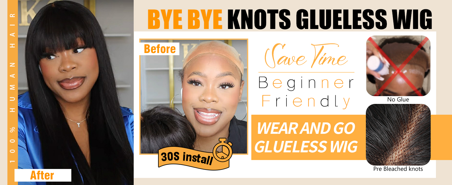 Pre Bleached Bye Bye Knots Glueless 2x4 HD Lace Closure Front Lace Wig