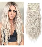 REECHO Hair Extensions, 4PCS Clip in Hair Extensions HE001 Natural Soft Synthetic Hairpieces for ...