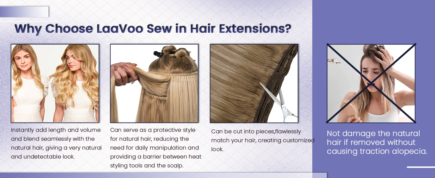 Sew in Hair Extensions Real Human Hair