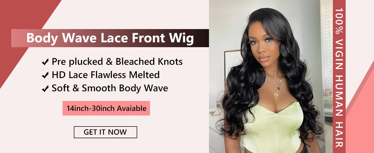 body wave lace front wig human hair 