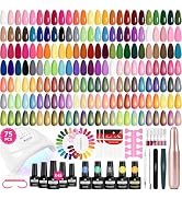 VANREESA Gel Nail Polish Kit with U V Light and Nail Drill Kit 75 Pcs Gel Polish Nail Set 45 All ...