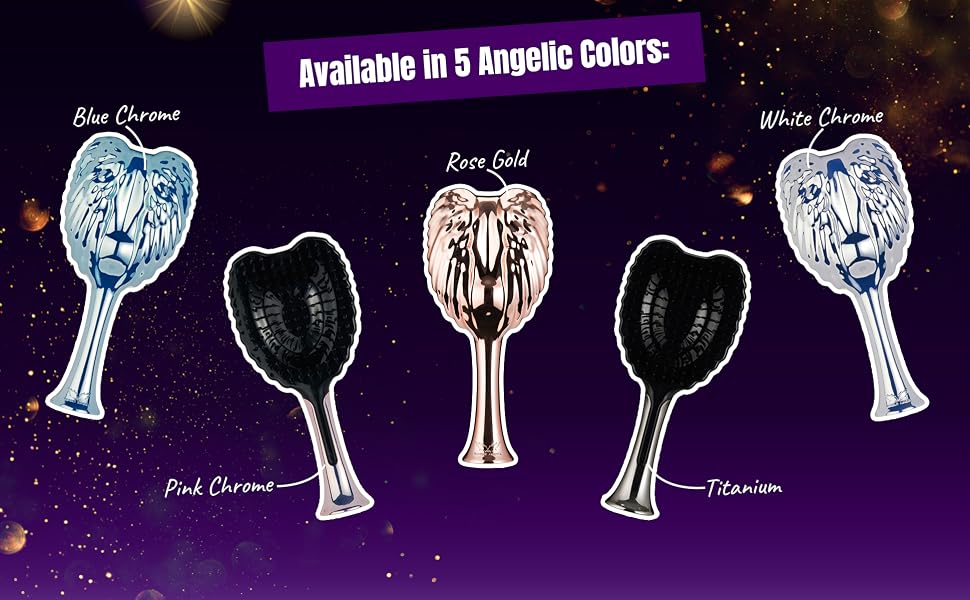 Choose the angelic color of the detangler hair brush that matches your vibe & style