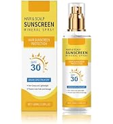 Hair & Scalp Sunscreen Spray SPF 30 Non-Greasy - UV Protection for Color-Treated Hair, Travel-Siz...