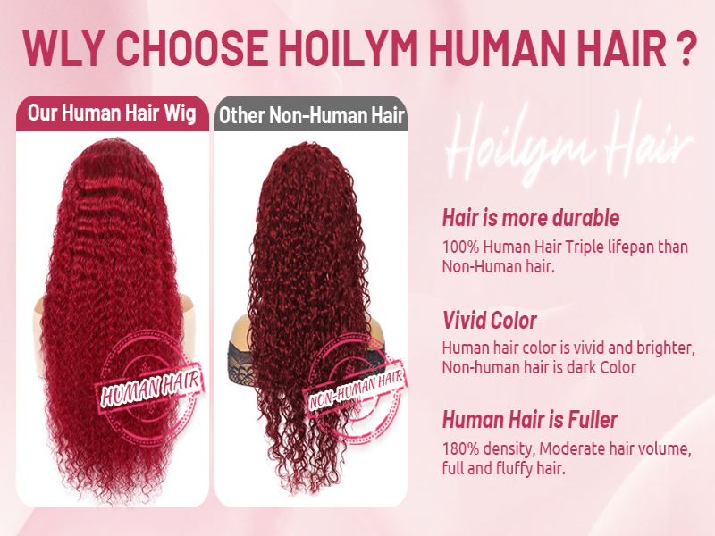 red curly wig human hair