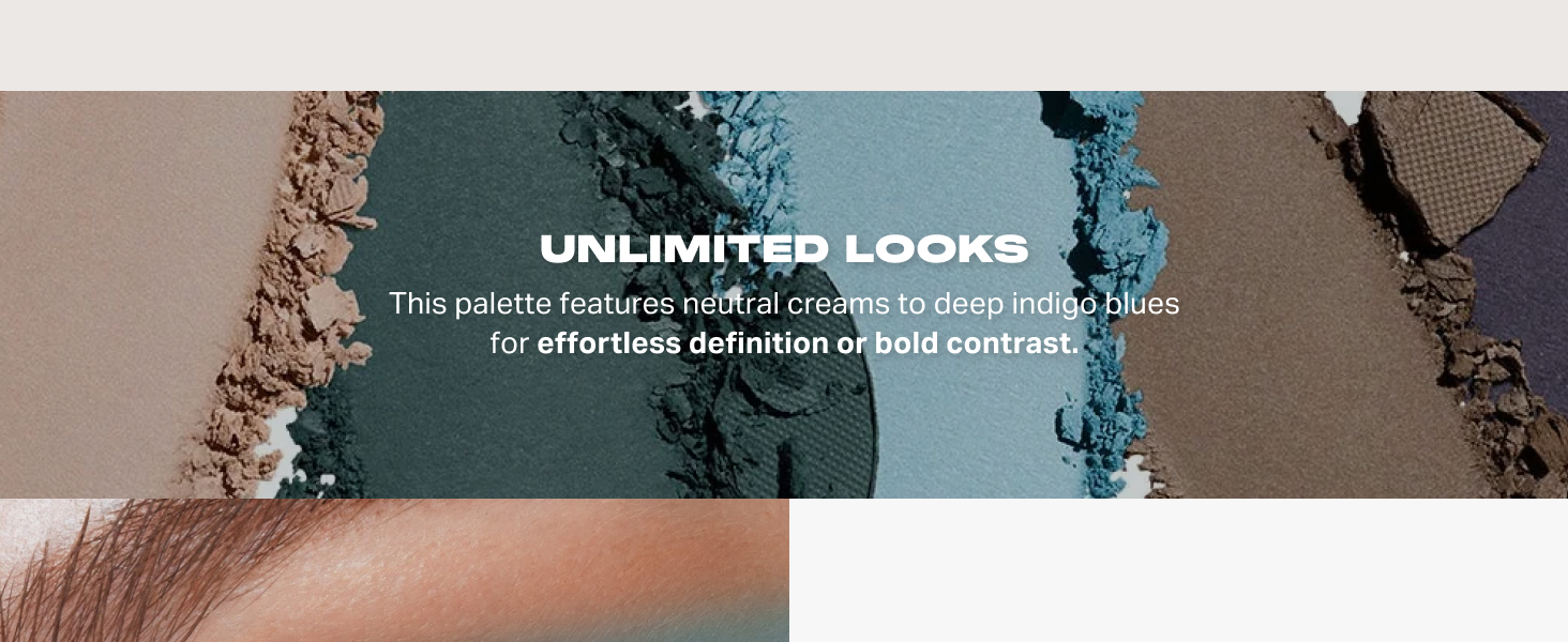 Matte and shimmer eyeshadow palette with brown and nude shades for natural eye makeup