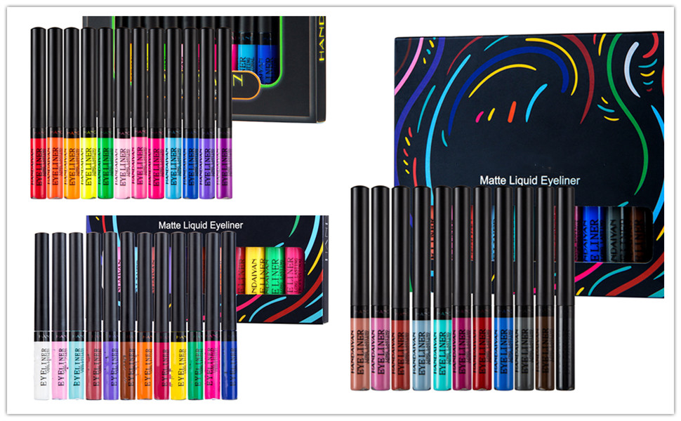 12 Color Matte Liquid Eyeliner Set