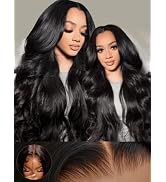 Sunber Body Wave Human Hair Lace Frontal Glueless Wig 13x4 Pre Everything Pre Cut Lace Front Draw...