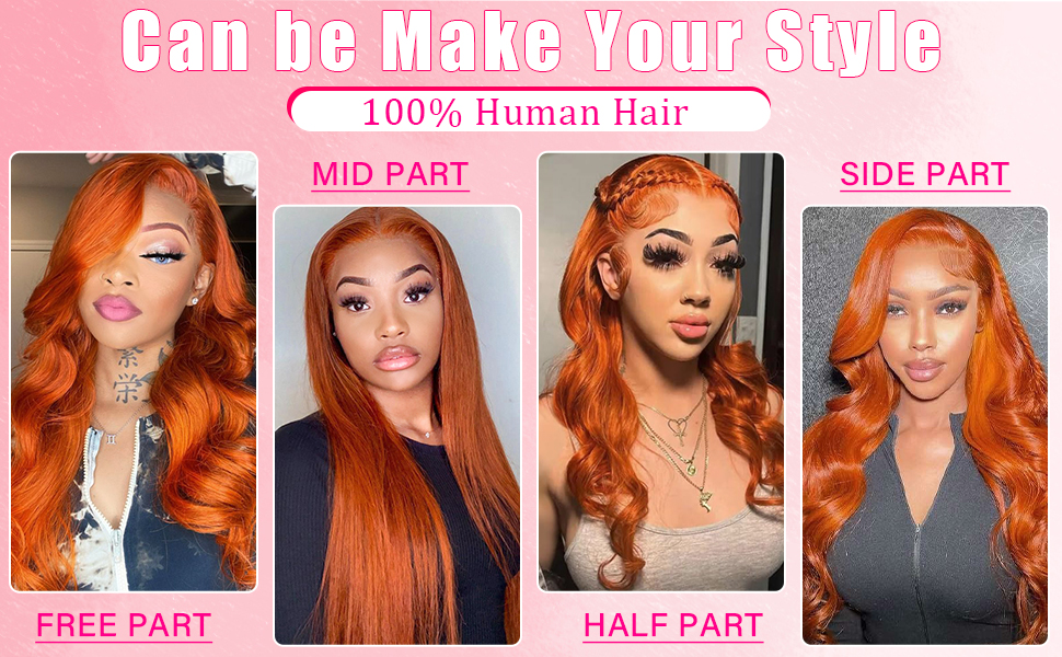 orange body wave wig
