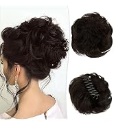 Claw Clip Messy Bun Hair Piece Real Human Hair Buns Wavy Curly Chignon Hair Bun Extensions Hair B...