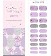 MelodySusie Semi Cured Gel Nail Strips (Dreamy Purple)-20 PCS Summer Gel Nail Stickers, Silver Gl...