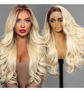 KOME Ombre 613 Blonde Synthetic Lace Front Wig,13×6 Blond Body Wave HD Lace Glueless Wig for Wome...
