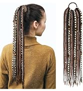 SEIKEA Boho Braided Ponytail Extension with Hair Tie, 24