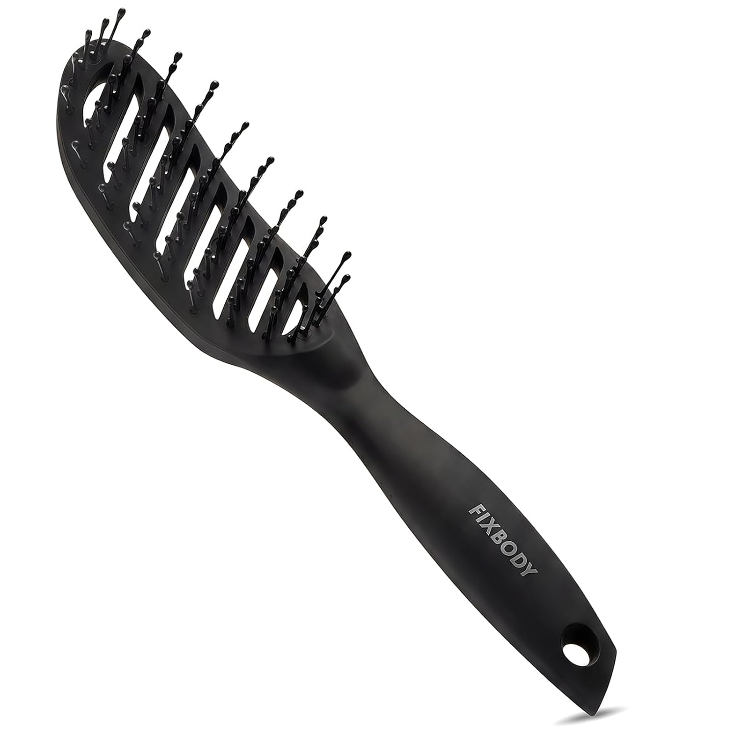 FIXBODY Curved Vent Hair Brush for Blow Drying, Styling and Solon, Detangling Hair Brush for Short Thick Tangles Hair, Both Men and Women, Blue