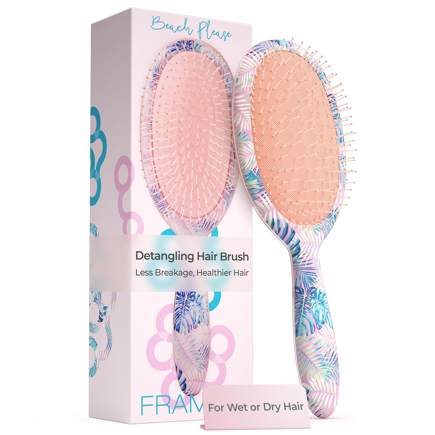 Flowers Butterflies Hair Brush Detangler Brush with Nylon Bristle for Thick Curly Thin Long Short Wet or Dry Hair Adds Shine and Makes Hair Health Paddle Hairbrush for Women Men