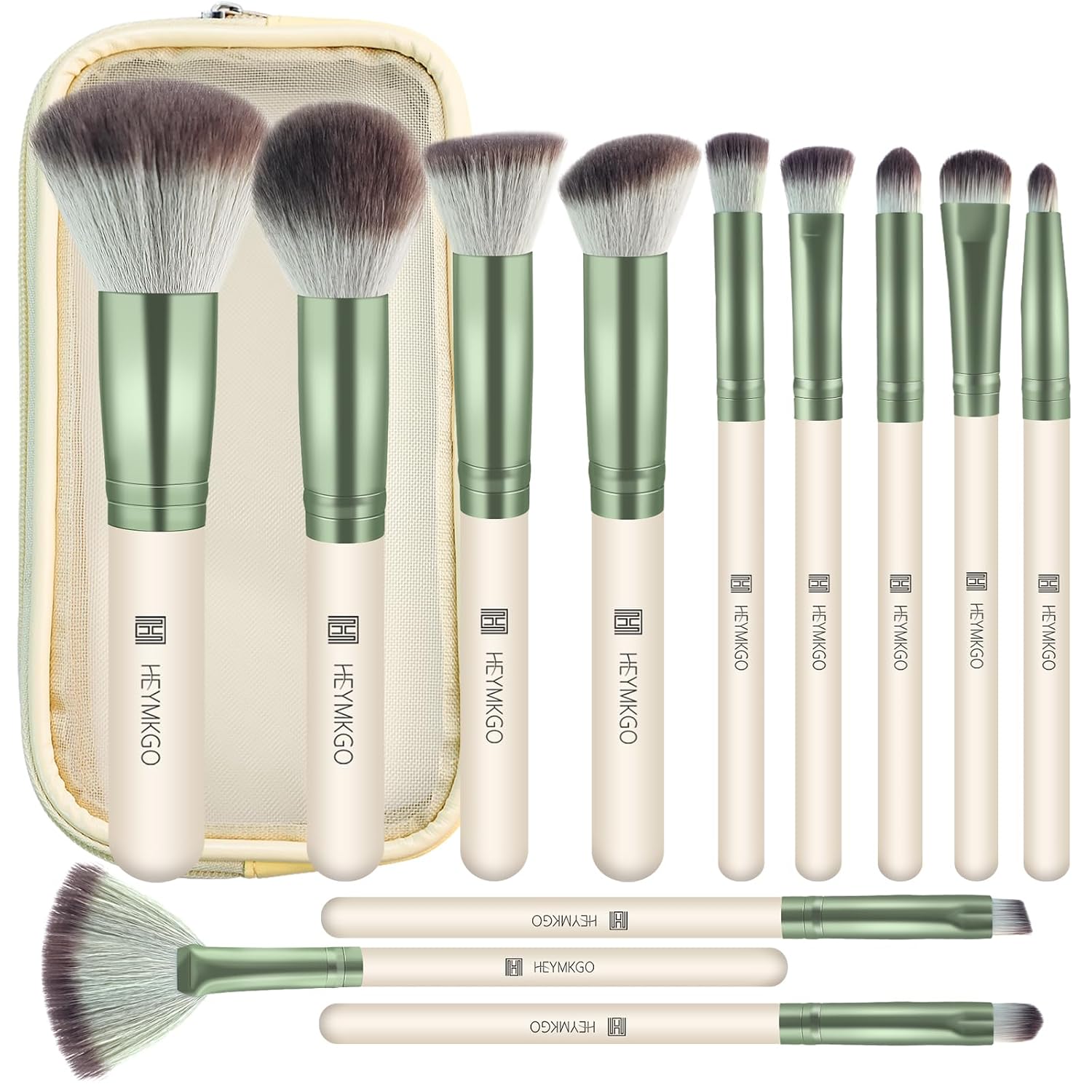 HEYMKGO Makeup Brushes Set, 12PCS Mini Makeup Brush Travel Foundation Eyeshadow Concealers Contouring Blending Brushes Professional Synthetic Bristles Make Up Brushes (Purple)