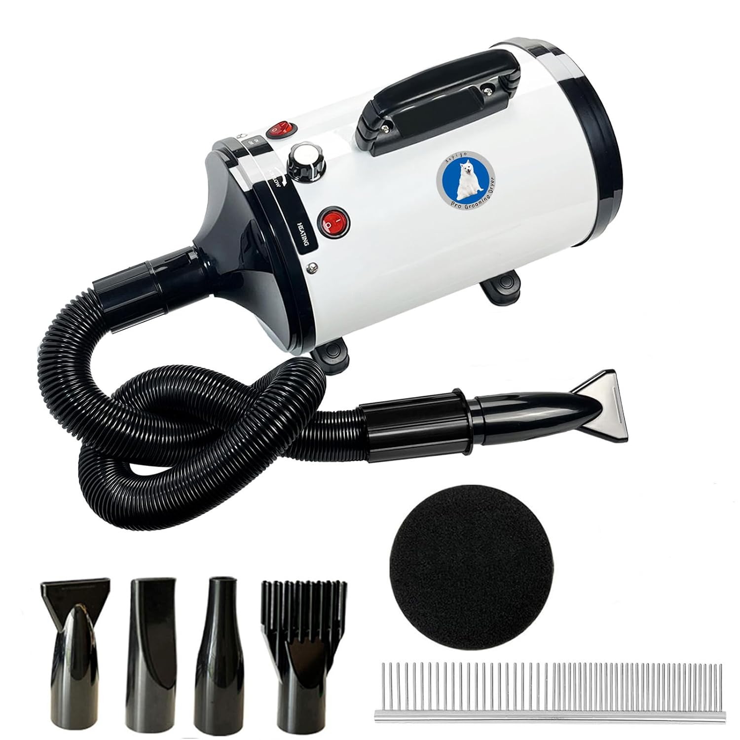 High Velocity Professional Dog Dryer and Pet Grooming Hair Blower, 4.0 HP