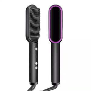 Ionic Hair Straightener Comb for All Hair Types, Fast Heating 2-Inch Ceramic Flat Iron