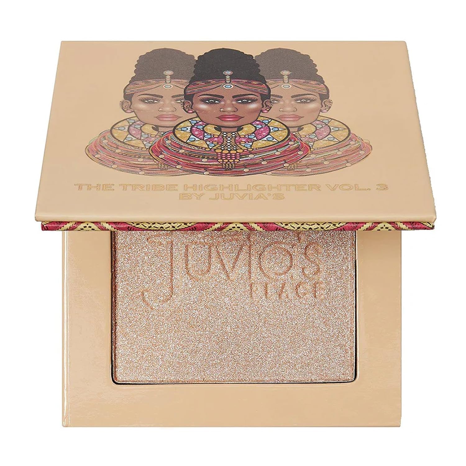 Juvia's Place Pressed Powder Highlighter Tribe Glow Vol.3, Lighter Skin Tone, Long Lasting, Vegan, Cruelty Free
