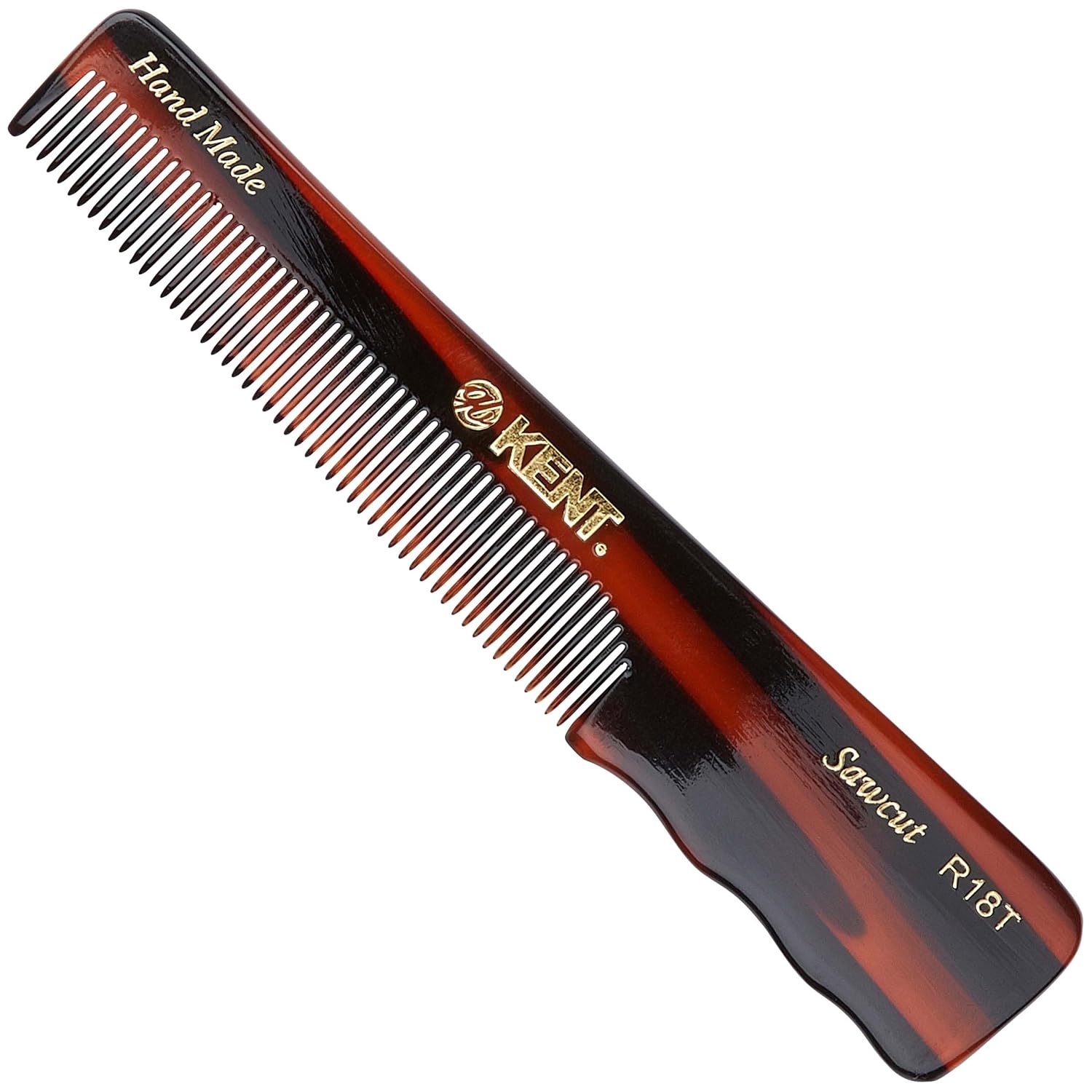 Kent R18T Handmade Fine Tooth Pocket Comb for Men Hair and Beard Grooming Tool