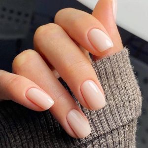 Press on Nails Short Square Fake Nails Shiny Nude False Nails with 24 Side Glue on Nails Stick on Nails for Women Gift,Sparkly Chrome Shiny Nails A44