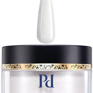 PrettyDiva Dip Powder - GO FOR CLASSY Nail Dip Powder, 1Oz White Shimmer Dip Powder for DIY Nail Art Manicure