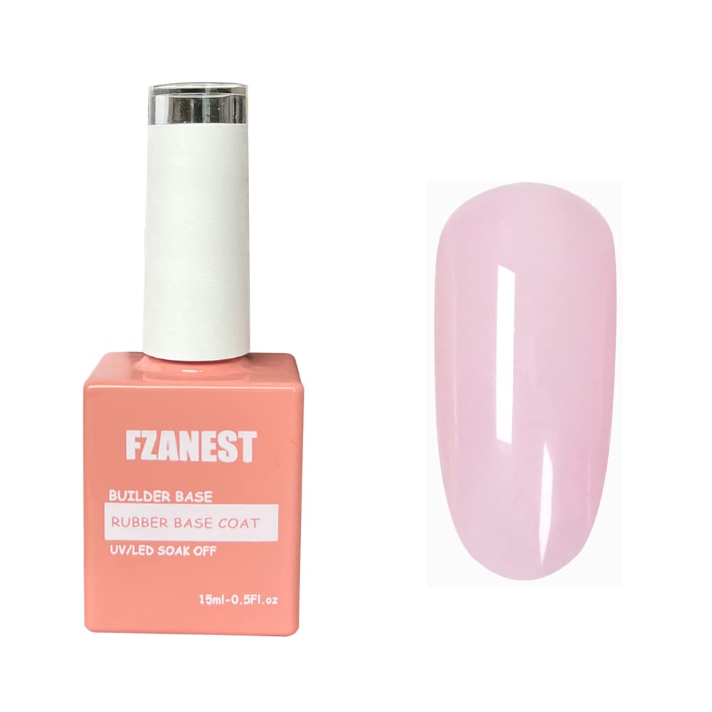 Rubber Base Gel for Nails Milky Pink Rubber Gel U V Color Base Gel Nail Polish 15ML 014
