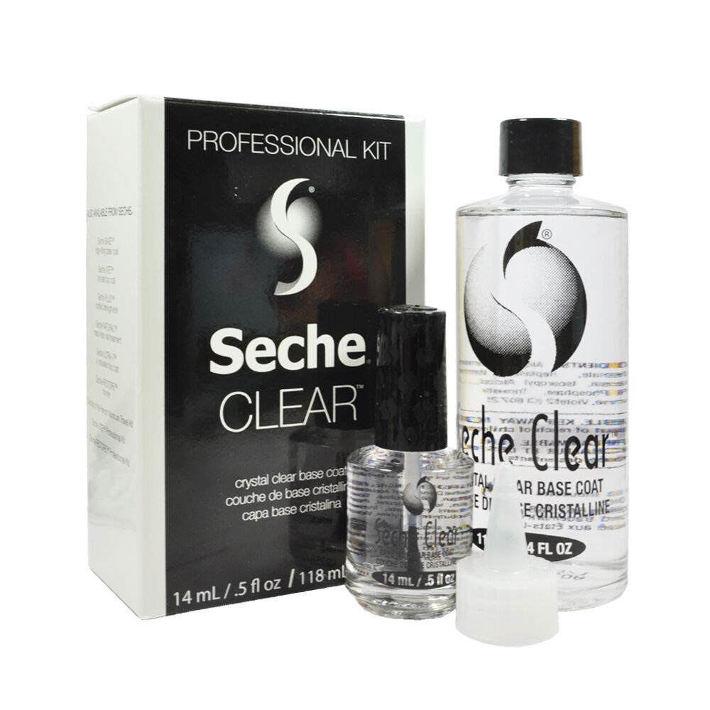 Seche Clear Professional Nail Polish Base Coat Kit, 4 oz with 0.5 oz Refill
