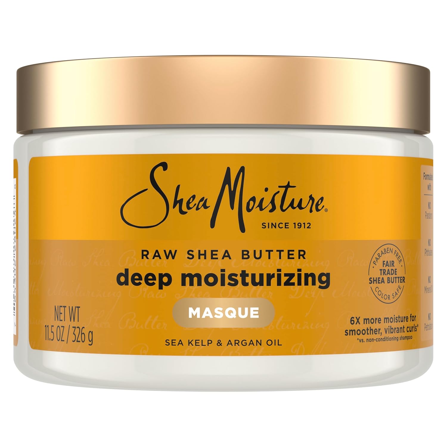 SheaMoisture Raw Shea Butter Deep Moisturizing Hair Masque 11.5 oz with Sea Kelp and Argan Oil