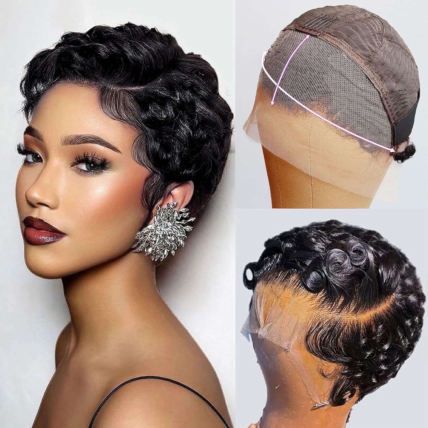 Short Human Hair Lace Front Wig
