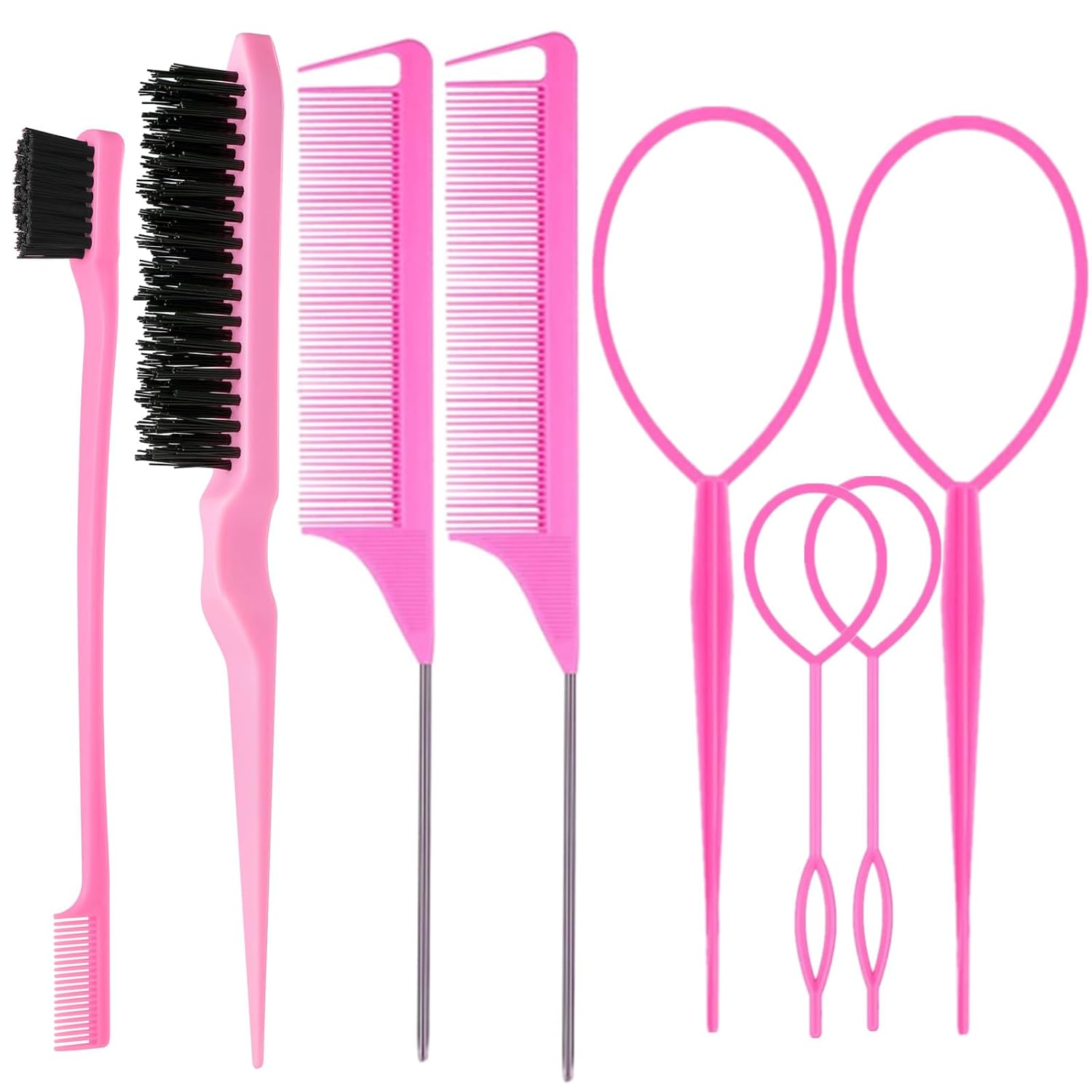 Styling Hair Brush for Hair Textured, Hair Comb Household Round Hairbrush, (10.2 Inches) for Styling and Gloss, Curly and Straight Hair, Nylon Hairbrush with Bristles (Size : A)