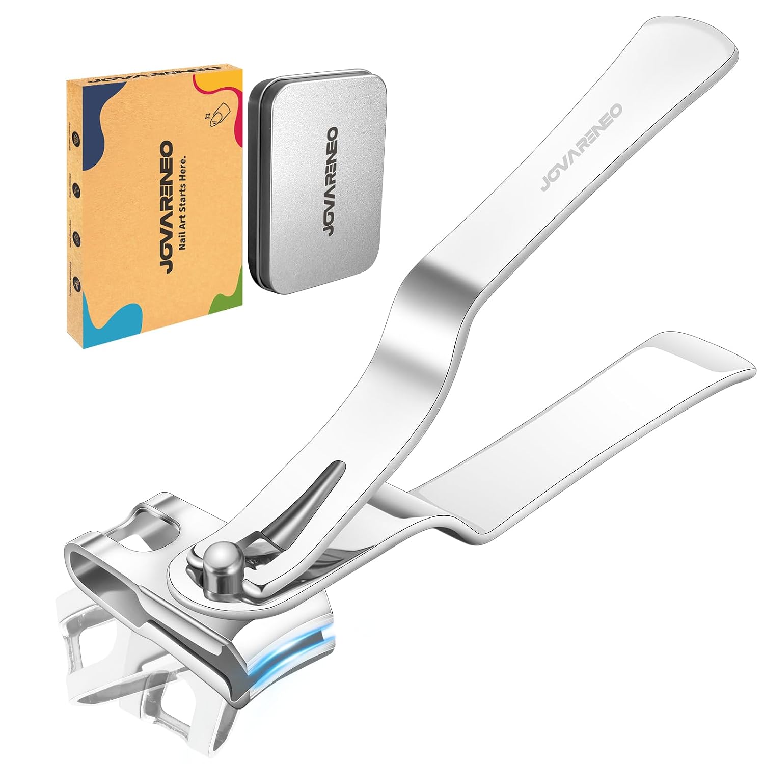 Toe Nail Clippers for Seniors, 360° Rotating Cortauñas Long Handle Fingernail Clipper, Ergonomic Nail Cutter for Men Women, Premium Steel Nail Trimmer with Nail File for Thick Toenails, Sliver