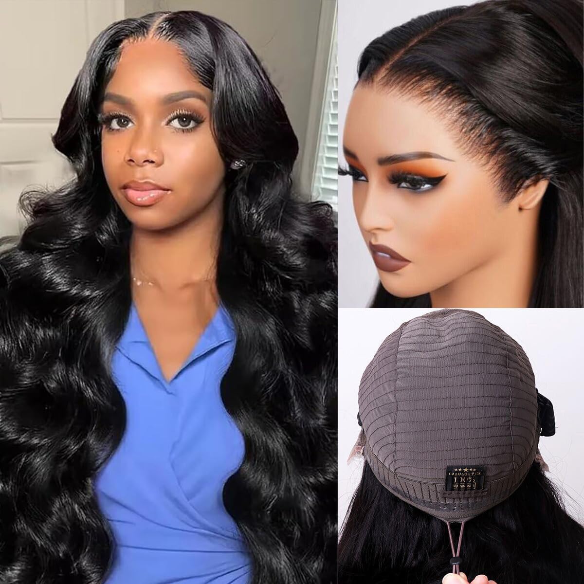 Wear And Go Glueless Wigs Human Hair Body Wave 13x4 Lace Front Wigs No Glue Pre Cut HD Lace Frontal Wigs for Beginners Brazilian Human Hair Wig Upgrade Glueless Wigs for Women 180% Density 26 Inch