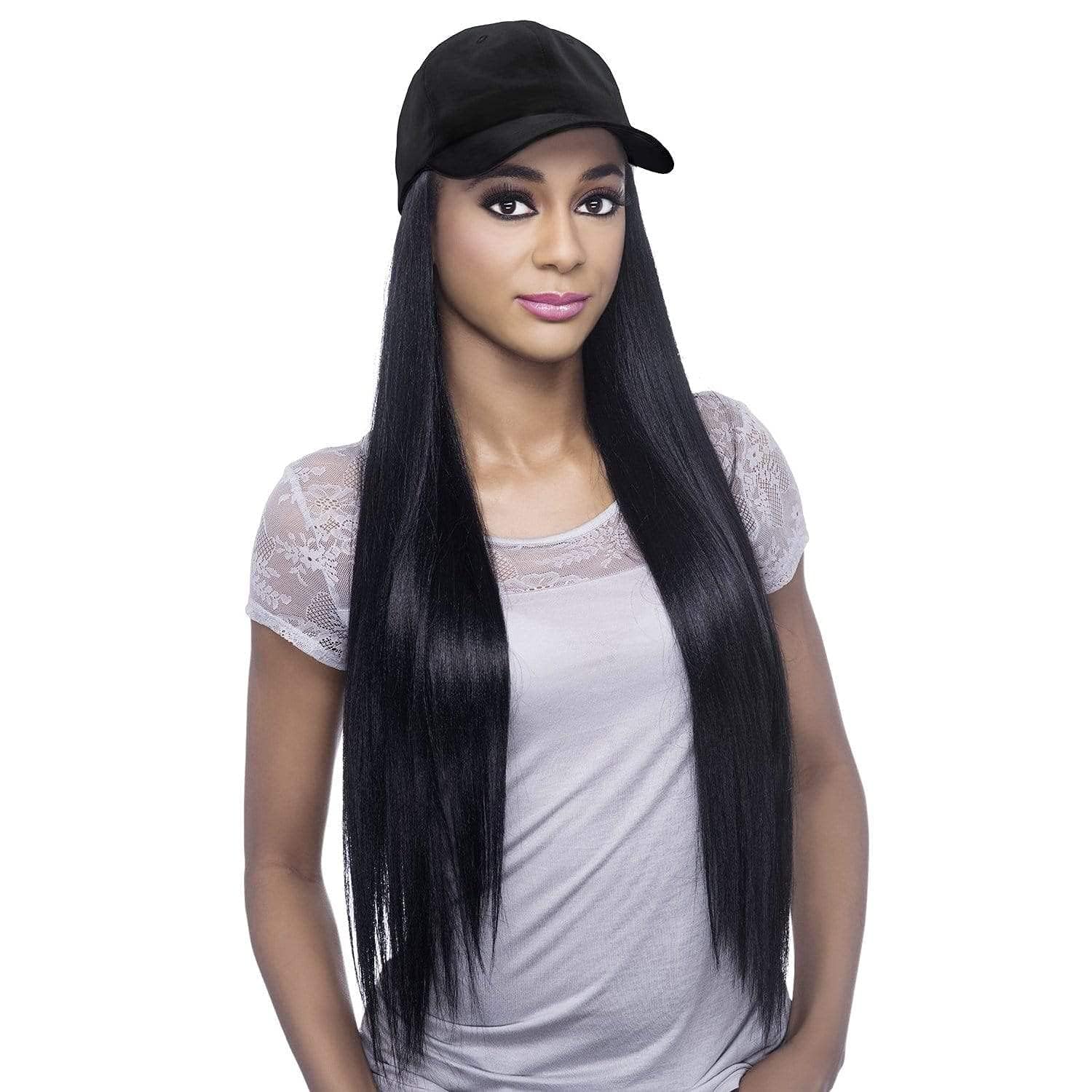 Wig Cap Baseball Cap Wig Long Straight Wig With Hat Synthetic Hair Wigs Connect Adjustable Hat Wigs Headband Wig Human Hair (Color : 8)