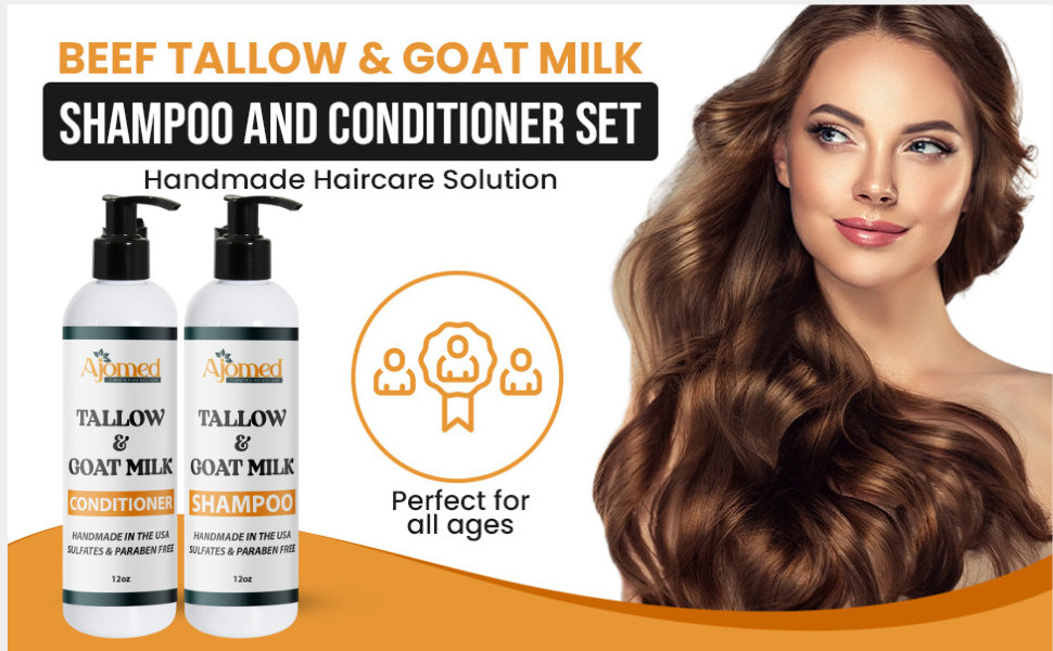 Beef tallow shampoo and conditioner