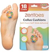 ZenToes Callus Cushions | Water-Resistant Self-Stick Adhesive Corn Pads | Foot, Heel, & Toe Disco...