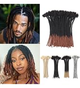 Lounoke 8 Inch 40 Strands Loc Extensions Human Hair, 0.6cm Pencle Size Dreadlock Extensions Human...