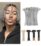 Lounoke 8 Inch 40 Strands Loc Extensions Human Hair, 0.6cm Pencle Size Dreadlock Extensions Human...
